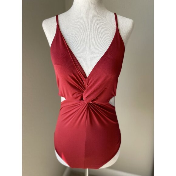 Express - Red Tank Bodysuit w/ Cutouts 🔥 - Picture 1 of 7